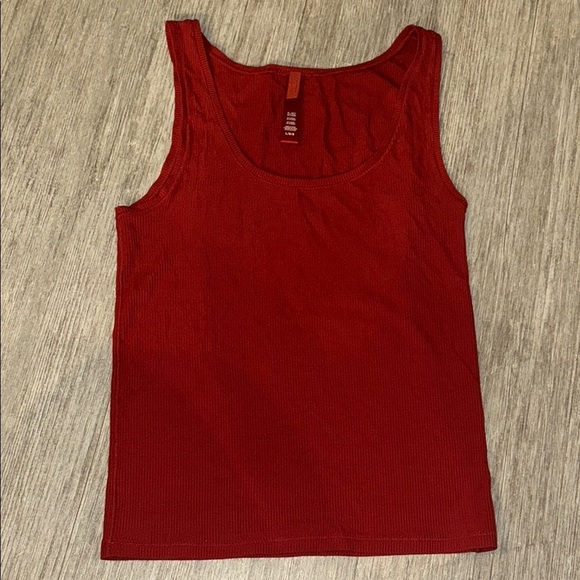 Skims red COTTON RIB TANK in color brick - Picture 2 of 3